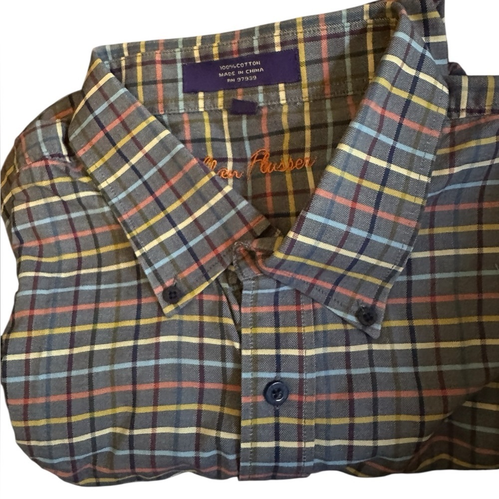 Alan Flusser XL Casual Multicolor Striped Long Sleeve Button Shirt